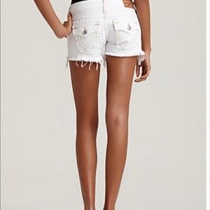 True Religion Keira Cut Off Shorts- Optic White